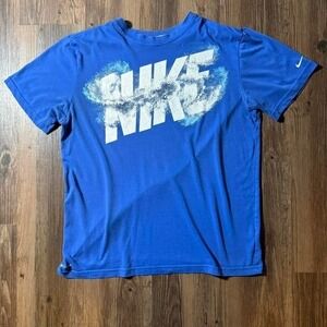 Nike DRI-FIT Graphic T-Shirt Men's‎ Blue Short Sleeve Activewear Top